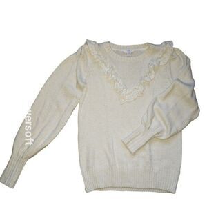 Lace Accent Crew Neck Sweater